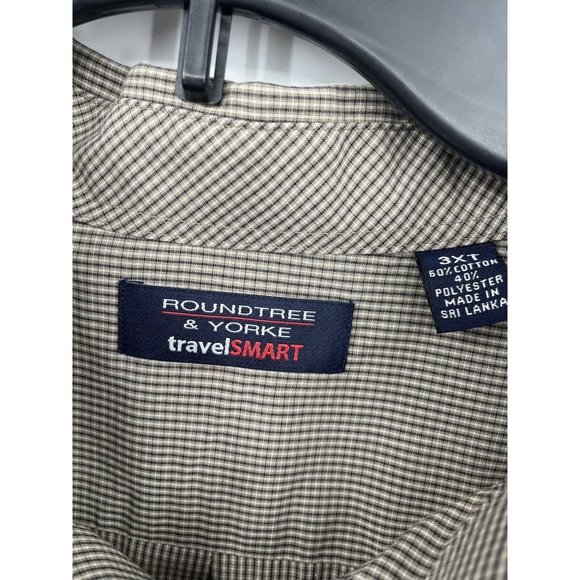 Roundtree & Yorke Travel Smart Long Sleeve Button Down Shirt Men’s Size 3XT - Picture 4 of 4